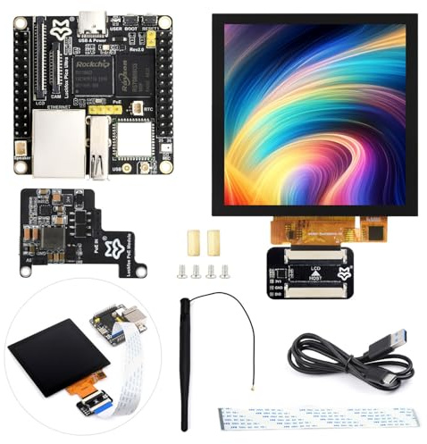 Waveshare Luck-Fox Pico Ultra RV1106 Linux Micro Development Board, Integrates Arm Cortex-A7/RISC-V MCU/NPU/ISP Processors, with Wireless, Includes PoE Module and 720X720 4inch Touch Display