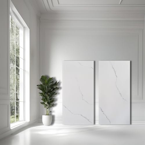 Piastrelle bianche effetto marmo, bianco polare, opache, 60 x 120 cm