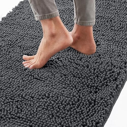 Alfombra de baño antideslizante lavable alfombra de baño suave alfombra de baño absorbente para baño, masas de puerta, alfombras (chenilla, 50 x 80 cm)