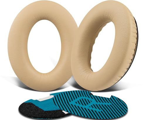 SoloWIT Ersatz Ohrpolster für Bose QuietComfort 15 QC15 QC25 QC2 QC35/Ae2 Ae2i Ae2w/SoundTrue & SoundLink Around-Ear Series Kopfhörer, Ersatzpolster Polster mit weicherem Proteinleder