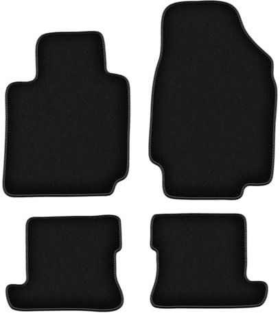 Wielganizator Velours Fußmatten passend für Nissan Micra K12 CC (2003-2010) | Qualität: Basic - Genaue Passform, rutschfeste Untregrund 4-teilig - Schwarz