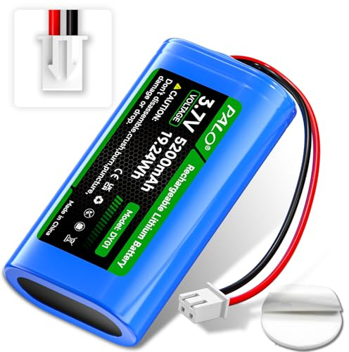Mspalocell 3.7V 5200mAh Batería Reutilizable, baterías de Litio de Enchufe XH2.54/2P para automóvil de Juguete RC, cámara Solar inalámbrica, Altavoz inalámbrico, luz LED Externa, lámpara de Pared