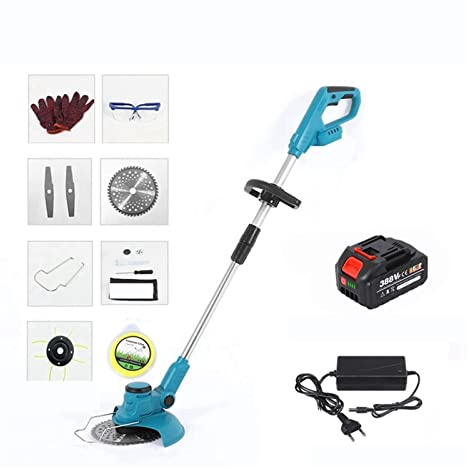 Cortasetos, Cortacésped eléctrico inalámbrico de 8 pulgadas, Motor sin escobillas, recortadora de césped, ángulo de longitud ajustable, poda telescópica, herramientas de jardín, rueda(1 battery set)