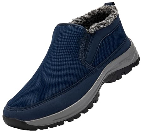 generisch Winterschuhe Herren Warme GefüTtert Winterstiefel Rutschfest Schneestiefel Outdoor Winterboots Ohne SchnüRsenkel Trekking Wanderschuhe Kurzschaft Stiefeletten Arbeit Stiefel Winterboots