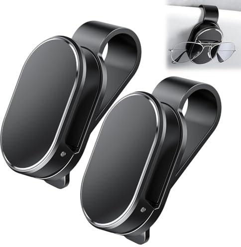 Tbintul Brillenhalter für Auto Sonnenblende, Minimalistischer Auto-Brillenclip, Universal Brillenhalter Auto, Universelles Auto-Innenraum-Zubehör für Die Meisten Brillen und Sonnenbrillen, 2 Stück
