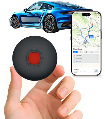 Car GPS Tracker No Subscription, iOS & Android, No SIM Card, Black