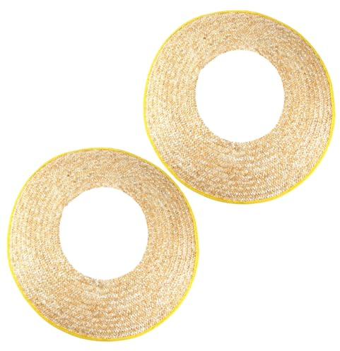Anneome Visera de Paja para Casco de Construcción 2 Piezas, Ligera y Transpirable, Protección Solar para Actividades al Aire Libre y Obra, Diámetro 50 Cm Color Aleatorio