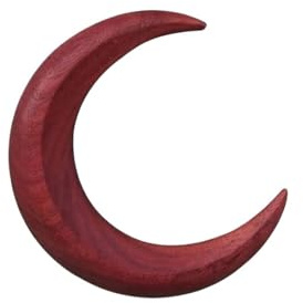 Bastoncini per capelli a forma di luna in legno intagliati a mano | Forchette per capelli a mezzaluna per lo styling dei capelli lunghi da donna(Red-small)