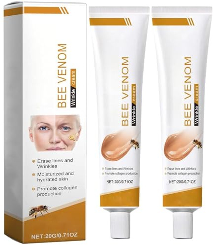 2 Stück Bienengift Anti-Falten-Creme, Premium Feuchtigkeitscremefur Gesicht & Hals, Natirliche Bienengift-Formel gegen Falten &feine Linien, Intensive Pflege fur alle Hauttypen