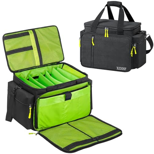 SUNDOY Large DJ Gig Bag, Travel DJ Cable File Bag with Detachable Bottom & Dividers for Cords, DJ Gear, Sound Equipment, Musical Instrument Accessories
