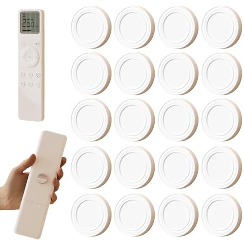 Hoadyush 20 Piezas Soporte Mando, Multifuncional Soporte Mando Pareda Distancia, Magnético Mandos Pared para Distancia TV/Aire Acondicionado/Ventilador (Blanco)