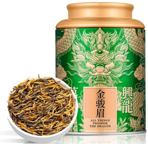 Thé Noir JinJunMei De Qualité Supérieure (125g / 4,41oz) | Arôme Riche Et Saveur Sucrée De Miel | Thé Chinois