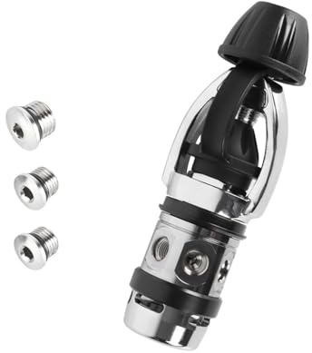 KieTeiiK Regulador de presión de buceo de 5 puertos y 1 etapa, construcción de latón para un control preciso de los flujos de oxígeno y tanques, válvulas ergonómicas de respiración subacuática