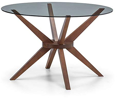 Julian Bowen Petite Table à Manger Chelsea, Noyer/Verre, 120 cm