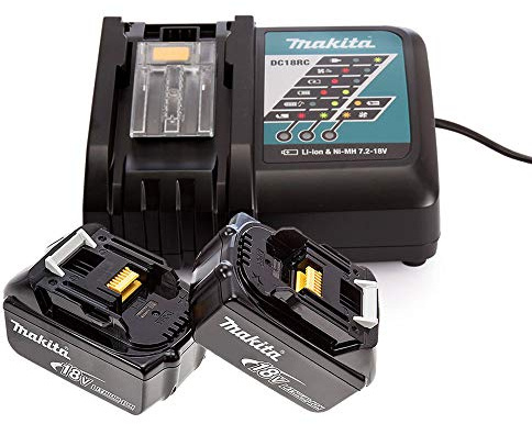 Makita Genuine DC18RC 7.2-18V Li-Ion Fast Charger + 2 x BL1850 5Ah Batteries