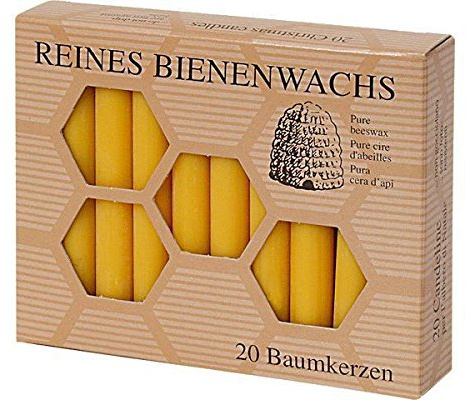 Bienenwachskerzen, Baumkerzen 200 Stück aus 100% reinem Bienenwachs, 100/13 mm, Christbaumkerzen, Pyramidenkerzen, Weihnachtsbaumkerzen, Tannenbaumkerzen
