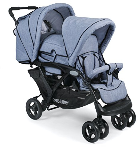 CHIC 4 BABY 274 55 Geschwisterwagen Duo, Jeans hellblau/blau