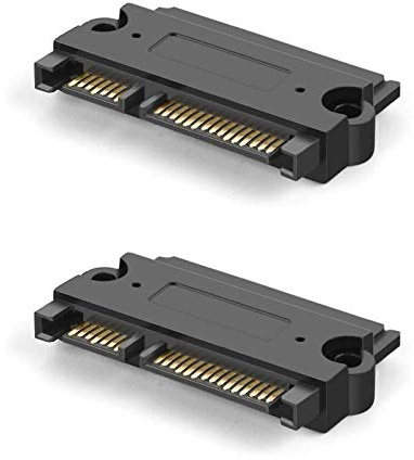 CableCreation 2-Pack SATA 22Pin (7+15 Pin) Male to SATA 22 Pin (7+15Pin) Female Adapter Converter, SATA Male to Female Adapter