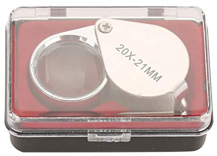 Schmucklupe, Taschenlupe, 20x klappbare tragbare Lupe Prüfen Schmuck Münzen mit einer tragbaren Aufbewahrungsbox für Zeitungen und Schmuck(20X)
