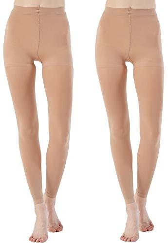 Manzi - Medias sin pies para mujer para danza y ballet, color negro y marrón, 70 Denier, L