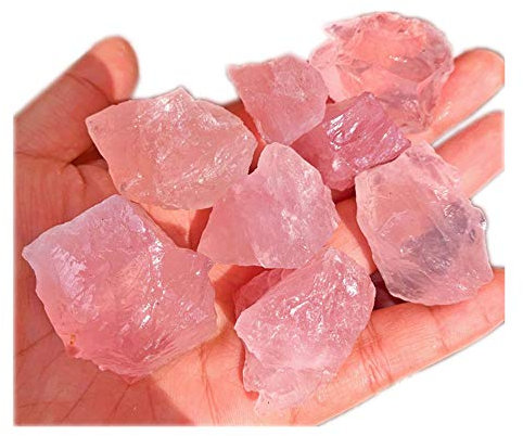 Pierre de cristal de quartz rose naturel de 1 livre, pierre brute, pierre brute, pierre brute, pierres minérales pour ébavurage, polissage lapidaire, traitement du cristal de Wicca Reiki et artisanat