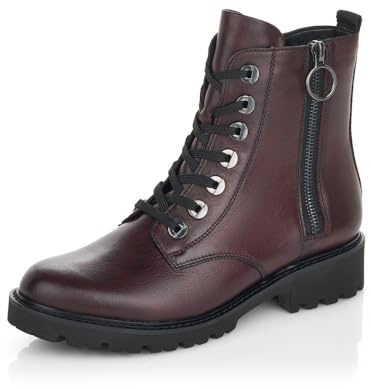 Remonte Femme Bottines D8671, Dame Bottines à Lacets,Semelle intérieure Amovible,Bottes Courtes,Bottes à Lacets,Rot,39 EU / 6 UK