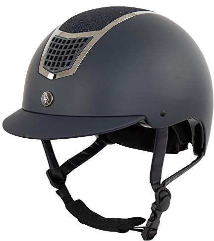 Bieman de Haas BR Casco da equitazione Lambda con glitter e pratici fori di ventilazione sulla parte superiore (53/55, Navy/Gunnmetal)