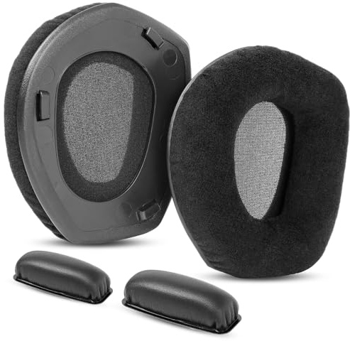 Replacement Ear Pads Cushions Compatible with Sennheiser HDR165 HDR175 RS165 RS175 Headset Headphones Earmuffs (Velvet+Headband)