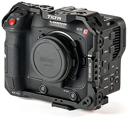 Tilta Cage pour appareil photo compatible avec Canon C70 Movie Video Making Rig Camrera compatible avec Canon EOS C70 Stabilisateur de caméscope – Noir TA-T12-FCC-B