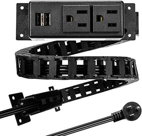 Briidea Drawer Outlet Kit with Two 15Amp AC Outlets & Two USB-A Ports, a Necessary Storage Assistant for Bathroom, Bedroom, Kitchen