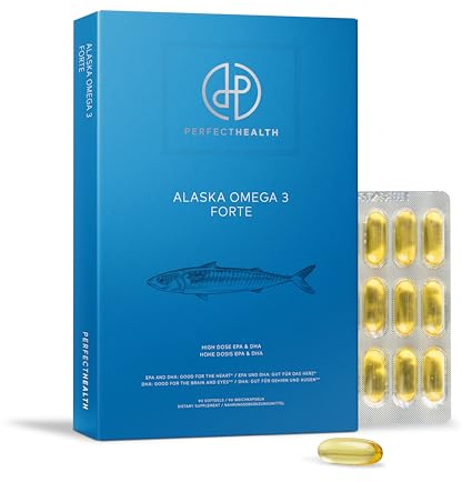 Perfect Health Omega 3 Gelkapseln 1000mg Hochdosiert, 90 Softgels MSC Fischöl, EPA DHA Hochkonzentriert, Gut für Herz, Gehirn und Augen, Fettsäuren
