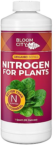 Bloom City's Organic Nitrogen - Liquid Fertilizer for Lawns - Nitrogen Fertilizer for Lawns & Gardens, Quart (32 oz)