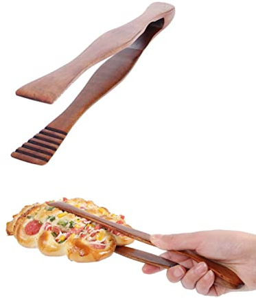 Hölzerne Brotklammern Bambus Buffet Zange Holz Brot Zange Bambus Dessert Zange Küche Kochclips Klemme für Brot Steak Camping Servierwerkzeug