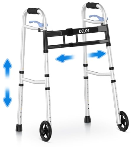 Delog Narrow Walkers for Seniors, Small Walkers for Seniors Tight Spaces Support Up to 350lbs, Standard Walkers for Adults