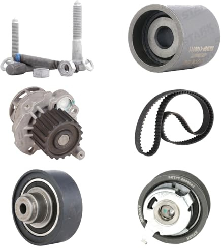 STARK Wasserpumpe + Zahnriemensatz kompatibel mit VW Polo (9N), Skoda Fabia, Seat Ibiza III, Cordoba, Zahnriemenkit Zähnezahl: 14, Breite 30 mm, SKWPT-0750165