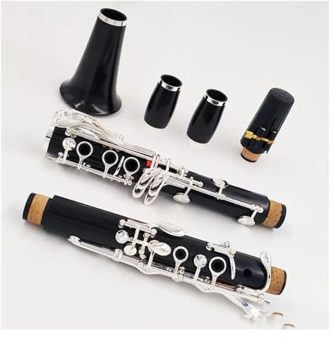 Klarinette Instrument 18 Tasten Bb-Klarinette, Ebenholzrohrkörper, Versilberte Tasten, Klarinette Mit Tragetasche