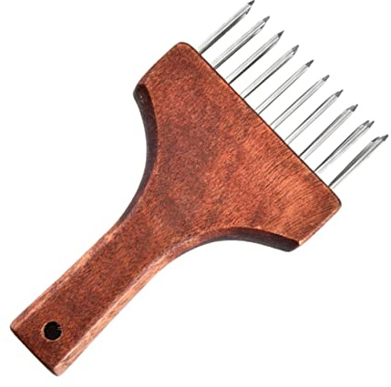 PRETYZOOM Attendrisseur de Viande à Aiguille Manche en Bois pour Steak et Porc, Acier Inoxydable Facile à Tenir, Cuisine Maison