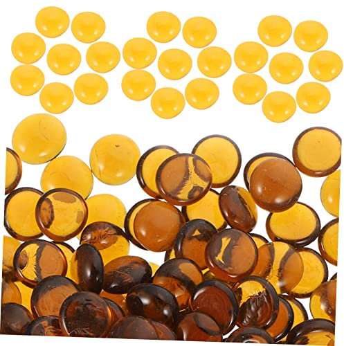 SEWOART 1 Brazier Dekorative Flache Perlen Glassteine ​​für Aquarien Feuerschale Glas Ornament Felsen Blumentopfsteine Glaskies Aquarium schmücken Modell Dekorationen