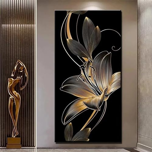 5D DIY Diamond Painting, Orchidee Diamond Painting XXL Erwachsene Groß 100x233cm, Diamond Art Anmut Diamant Painting Bilder Kinder Anfänger, Dimondpaintin Crystal Arts, Geschenke für Frauen, Wand Deko