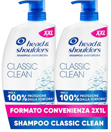 Head & Shoulders Shampoo Antiforfora Classic Clean,Per Capelli Grassi,Fino Al 100% Protezione Dalla Forfora Per Cute E Capelli, Clinicamente Provato,Dermatologicamente Testato,Formato Maxi
