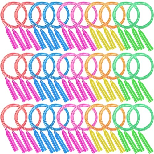 EXTRAPINS 36 Stück Springseil, Verstellbar 230 CM für Kinder, Bunte Seilspringen, Rope Skipping für Jungen und Mädchen, Partygeschenke, Outdoor Fitness