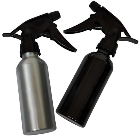 G4GADGET Bottiglie spray vuote in alluminio, confezione da 2-200 ml, ricaricabili, per pulizia, giardinaggio, cura dei capelli, fai da te, piante e bellezza – Leggeri – assortiti