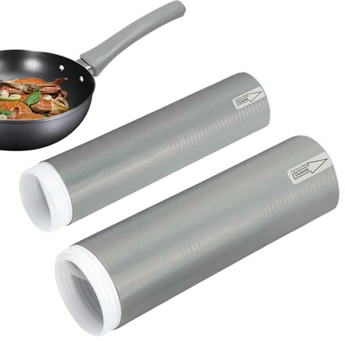 elook 2PCS Hot Handler Holder, Silicone Handler Cover, Non-Slip Potholder Heat Resistant Pot Handle Sleeve Cookware Handles, 2 Size Pan Protectors for All Pans, Cast Iron, Griddles - Grey