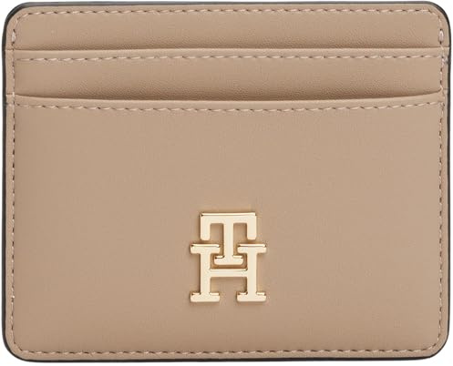 Tommy Hilfiger Donna Porta Carte Feminine con Logo, Beige (Coastal Taupe), Taglia Unica