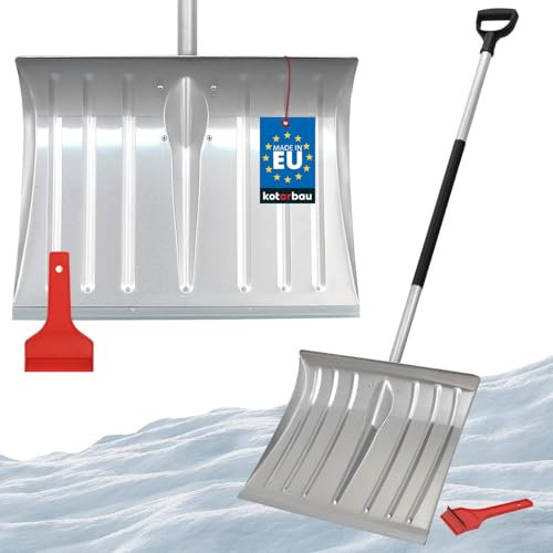 KOTARBAU® Set di pala da neve per auto 50 cm con manico in alluminio 138 cm + raschietto per il ghiaccio auto per la rimozione della neve grattacielo auto con bordo in gomma Snow Shovel Car