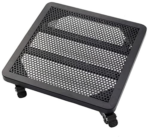 Quadratischer Pflanzenständer aus Metall mit Rädern, für drinnen und draußen, Pflanzenständer mit Rollen, Pflanzenroller für große Töpfe, 40,6 cm, quadratischer Pflanzenroller, Schwarz