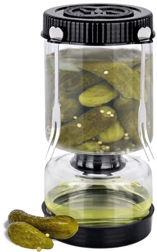 YYTECH Glas Einlegeglas, 1L Gurkenglas zum Umdrehen mit Sieb, Gurken Behälter Luftdichtes Sanduhr Kimchi-Glas für Gurken, Oliven, Kimchi und Jalapenos – BPA-Frei, Spülmaschinenfest