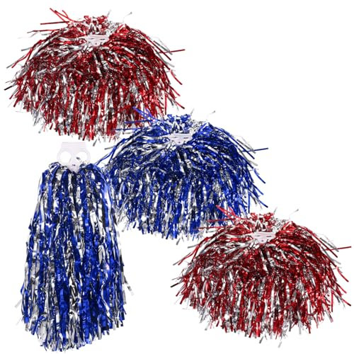 BESPORTBLE 4 Stück Cheerleader-blumenball Pompons Cheerleader-Party Roter Cheerleaderbommel Jubeln Cheerleader-Pompon Cheerleader-kostüm Cheerleader-zubehör Pom Poms Cheerleading Sport