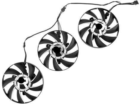 QKFTCSDW Ventilateur de Refroidissement de processeur Graphique 80 mm AUB0812VD-00 de Remplacement for Cartes Graphiques RX 6800/6800XT/6900XT 16G(Fan - 3PCS)