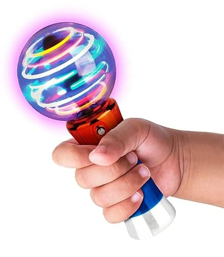 Joyes Bambini di Bacchetta Magica, Bacchetta Magica con Palla, Asta Girevole a LED Bacchetta Giocattolo, Lampeggiante Palla lightbab Giocattolo Luminoso Festa di Compleanno per Bambini